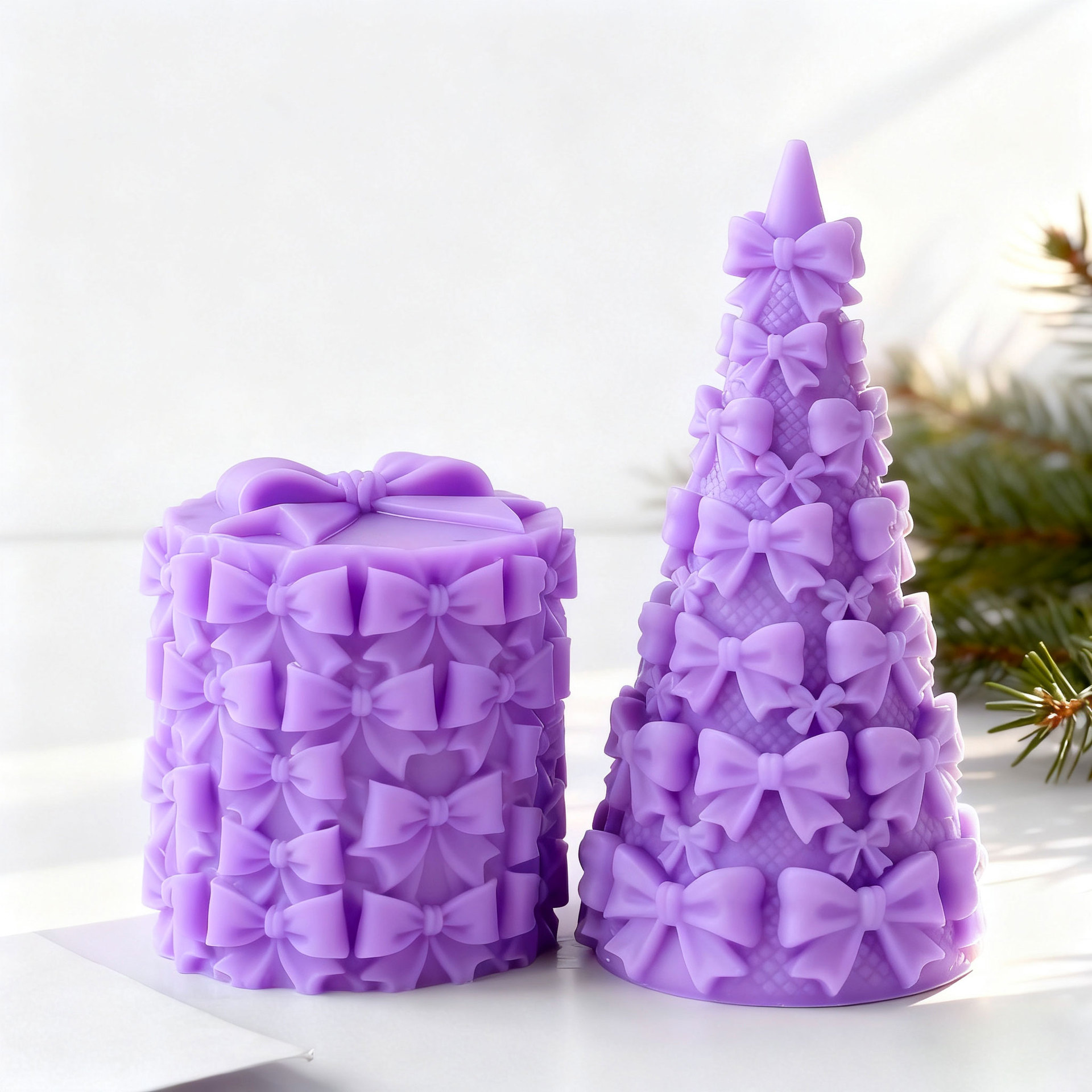 Candle Supplies Tins - แม่พิมพ์ซิลิโคนรูปโบว์ไท 3 มิติ สำหรับทำกล่องของขวัญต้นคริสต์มาส ทำเทียนหอม ทำของประดับยิปซั่ม