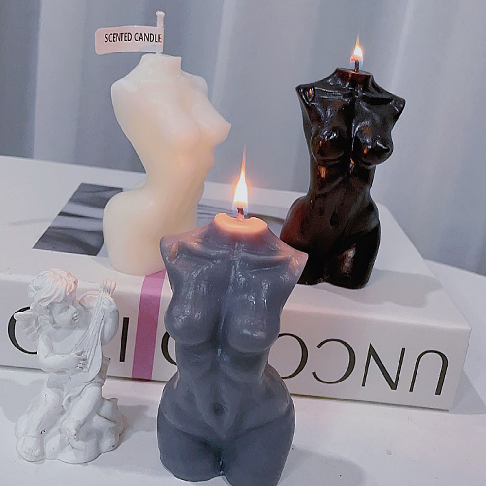 Candle Supplies Free Shipping - เทียนหอมรูปทรงลำตัวผู้หญิงสำหรับตกแต่งบ้าน – เทียนขี้ผึ้งถั่วเหลืองรูปทรงศิลปะ ขนาด 10 ซม.