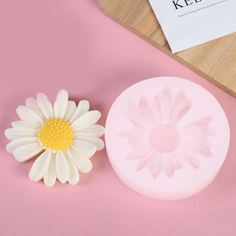 Candle Supplies Tins - DIY เทียนแม่พิมพ์ซิลิโคน Daisy Chamomile ดอกไม้เทียนขี้ผึ้งแม่พิมพ์สบู่แฮนด์เมดเทียนแม่พิมพ์น้ํามันหอมระเหยตกแต่งบ้าน