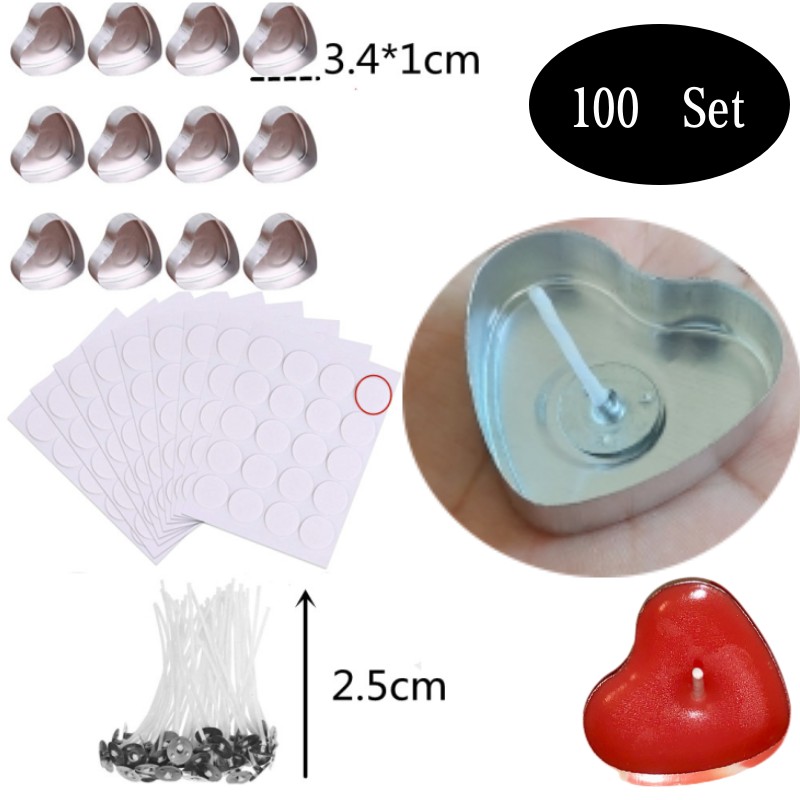 100 ชุดรูปหัวใจอลูมิเนียมที่ว่ - Candle Supplies Tins บทวิจารณ์และราคา