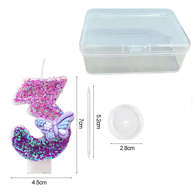 เทียนวันเกิดดิจิตอลรูปโบว์สีม่ - Candle Supplies Usa บทวิจารณ์และราคา