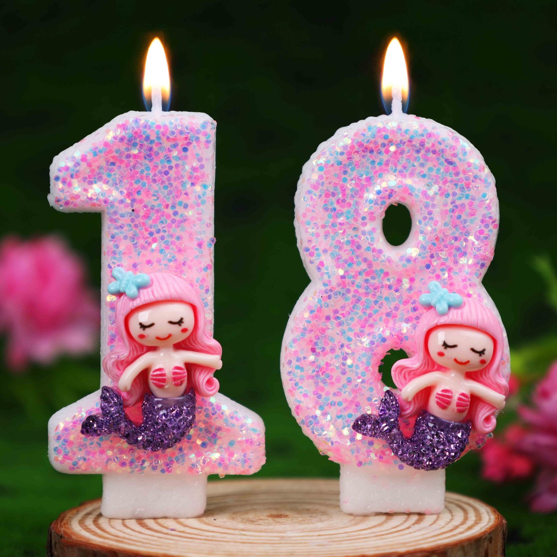เทียนวันเกิดรูปนางเงือกสีชมพูส - Candle Supplies Usa บทวิจารณ์และราคา