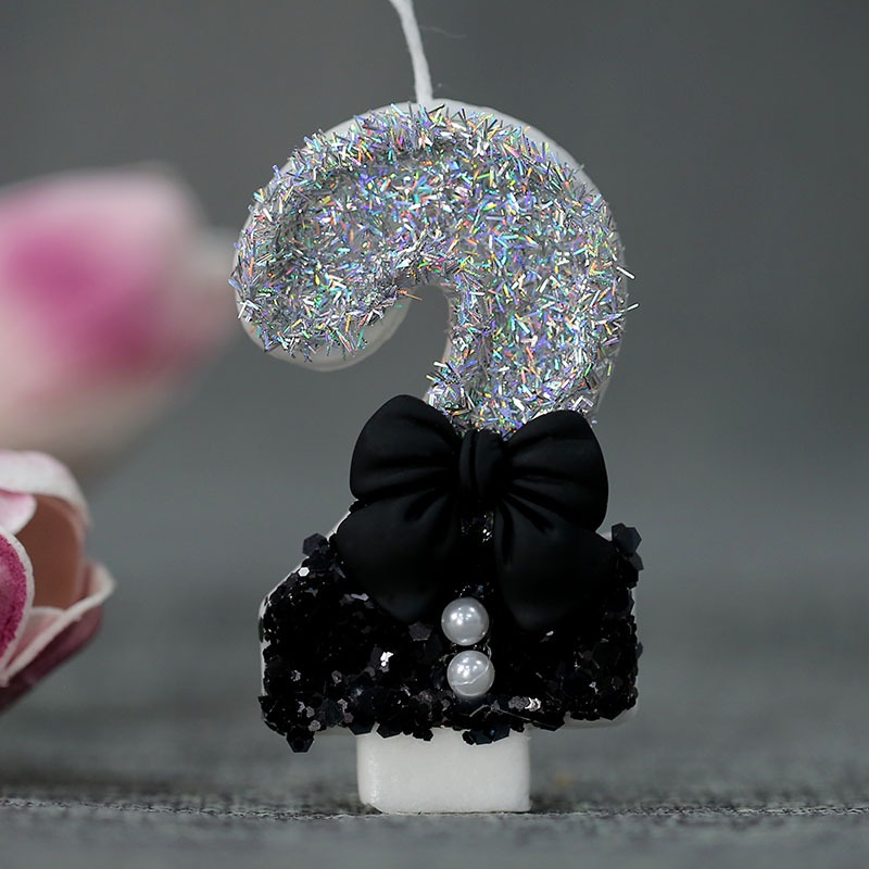 เทียนวันเกิดรูปโบว์และไข่มุก 0 - Candle Supplies Usa บทวิจารณ์และราคา