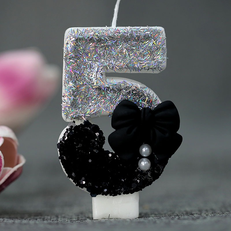 เทียนวันเกิดรูปโบว์และไข่มุก 0 - Candle Supplies Usa บทวิจารณ์และราคา