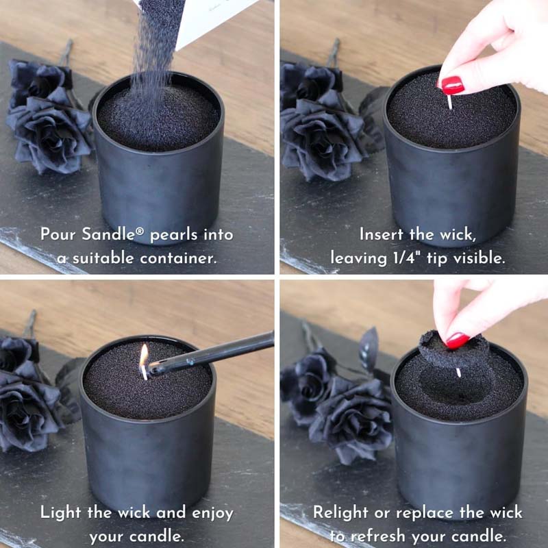 ทรายเทียนสีดำพร้อมไส้เทียน 200 - Candle Supplies Tins บทวิจารณ์และราคา